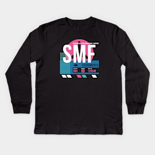 Sacramento (SMF) Airport // Sunset Baggage Tag Kids Long Sleeve T-Shirt